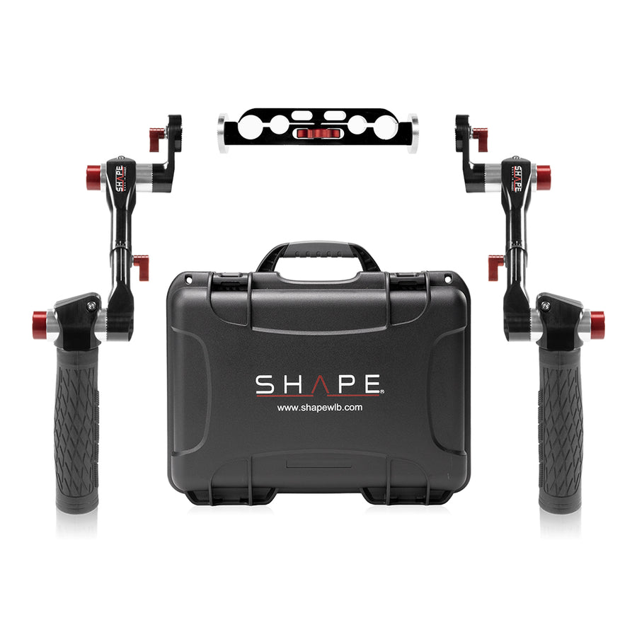 Telescopic handle Arri rosette with rod bloc and shock-resistant case