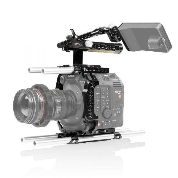 Canon C500 Mark II, C300 Mark III cage and handle with EVF mount 01_SHAPE_Canon_C500_MKII_C300_MKIII_Camera_Cage__Top_Handle__Rod_Bloc_System_and_View_Finder_Mount