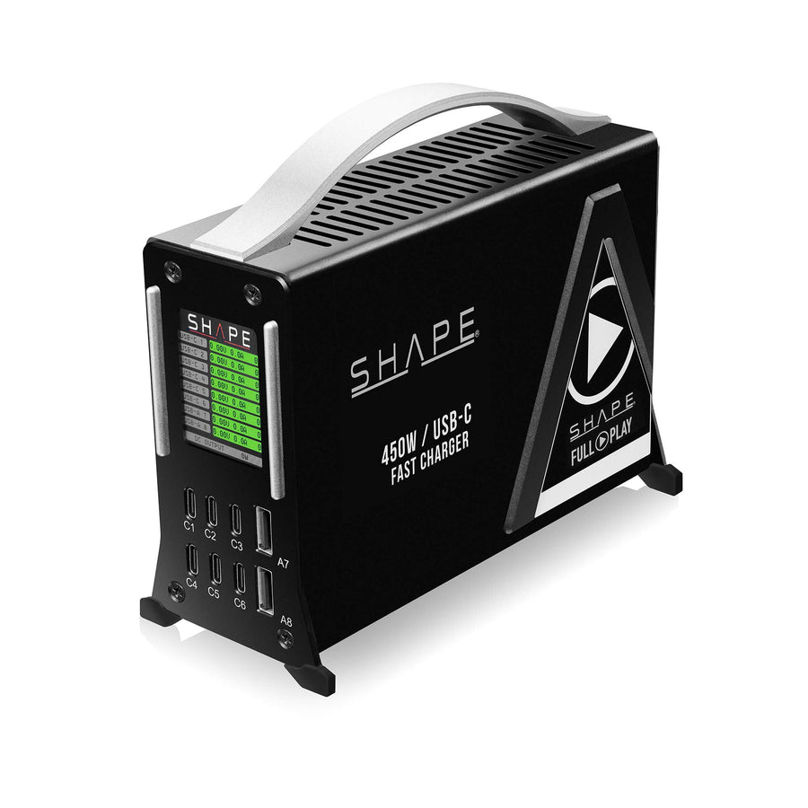 450W USB-C Fast Charger Kit for Gold Mount/V-Mount/B-Mount Batteries. 01_SHAPE_Fast_Battery_Charger_Kit_450W_USB-C