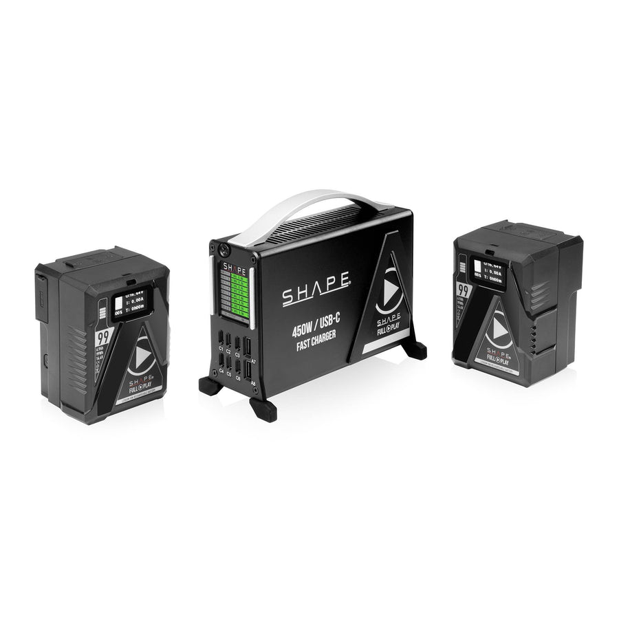 Fast Charger Kit USB-C with 2x Mini V-Mount 99Wh Batteries 01_SHAPE_Fast_Charger_Kit_USB-C_with_2x_Mini_V-Mount_99Wh_Batteries