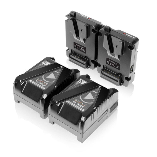 2X Mini V-mount 99Wh Batteries + Dual V-Mount Hot Swap Plate