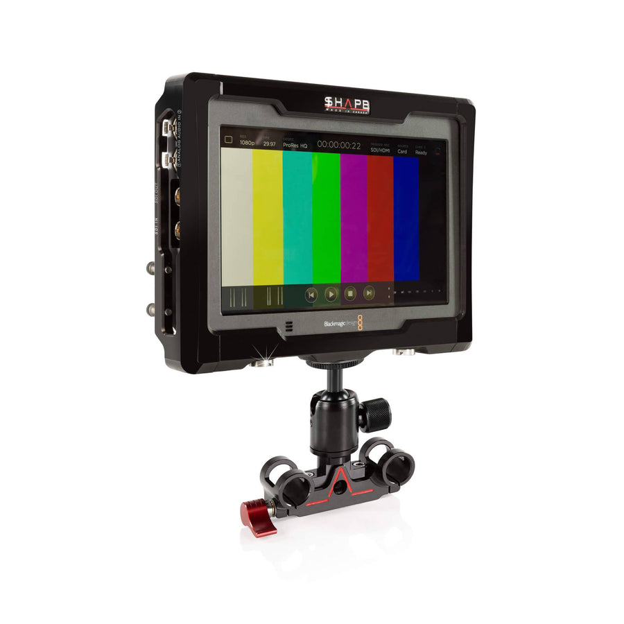BMD 4k video assist cage with 15 mm ballrod 01_SHAPE_Monitor_Cage_with_15_mm_Rod_Bloc_Ball_Head_for_Blackmagic_Design_4k_Video_Assist_Cage