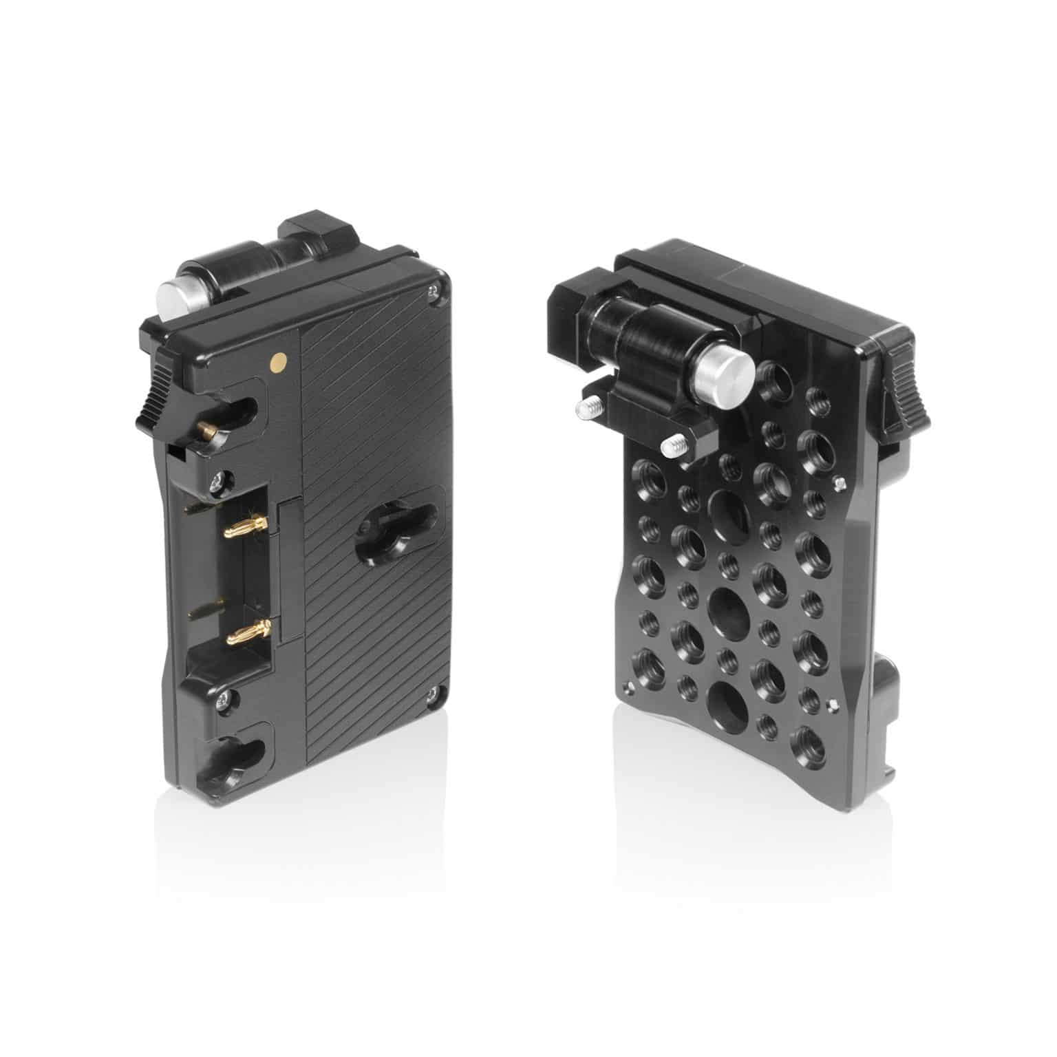 Gold mount pivoting battery plate for monitor cage 01_SHAPE_Pivoting_Battery_Plate_for_Monitor_Cage
