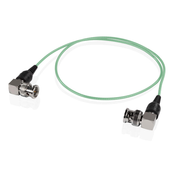 Skinny 90-degree BNC cable 24 inches green