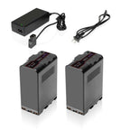 BP-U100 Lithium-Ion 98Wh,14.4V,6800 mAh Two Batteries with Travel Charger 01_SHAPE_Sony_FX9_FX6_BP-U100_Batteries_with_Travel_Charger