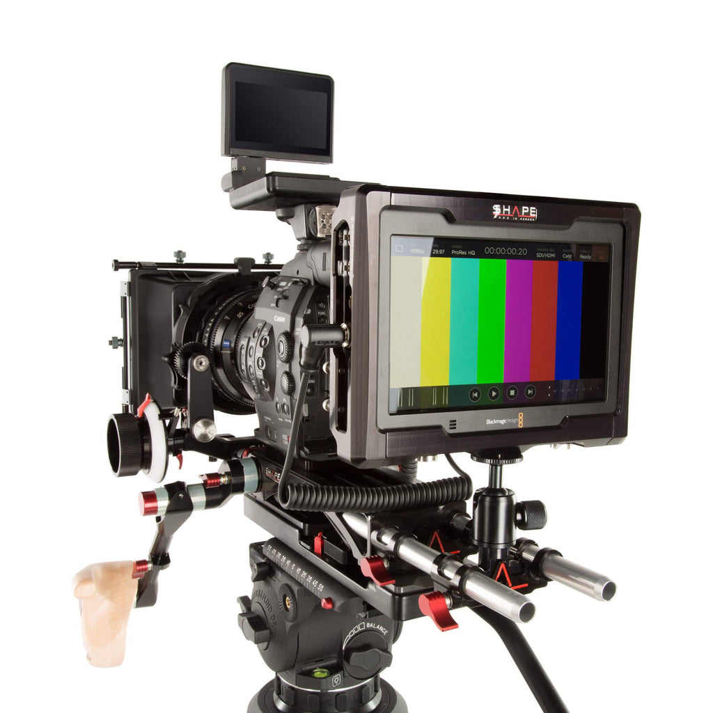 BMD 4k video assist cage with 15 mm ballrod 02_SHAPE_Monitor_Cage_with_15_mm_Rod_Bloc_Ball_Head_for_Blackmagic_Design_4k_Video_Assist_Cage