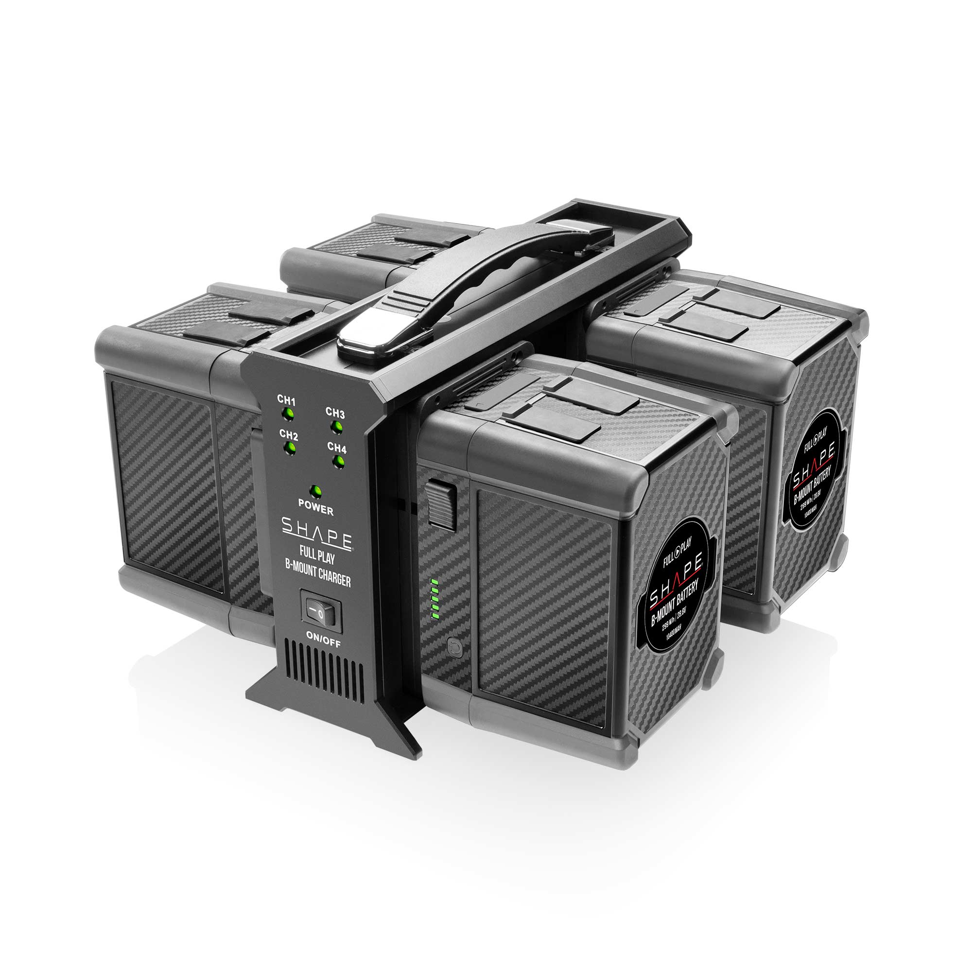 Full Play intelligent 4-channel B-Mount lithium-ion battery charger 02_SHAPE_Quad_B-mount_battery_charger