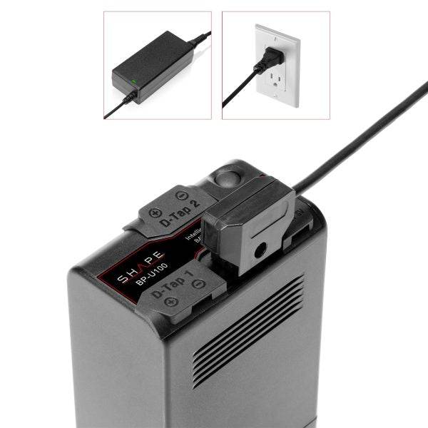 BP-U100 Lithium-Ion 98Wh,14.4V,6800 mAh Two Batteries with Travel Charger 02_SHAPE_Sony_FX9_FX6_BP-U100_Batteries_with_Travel_Charger