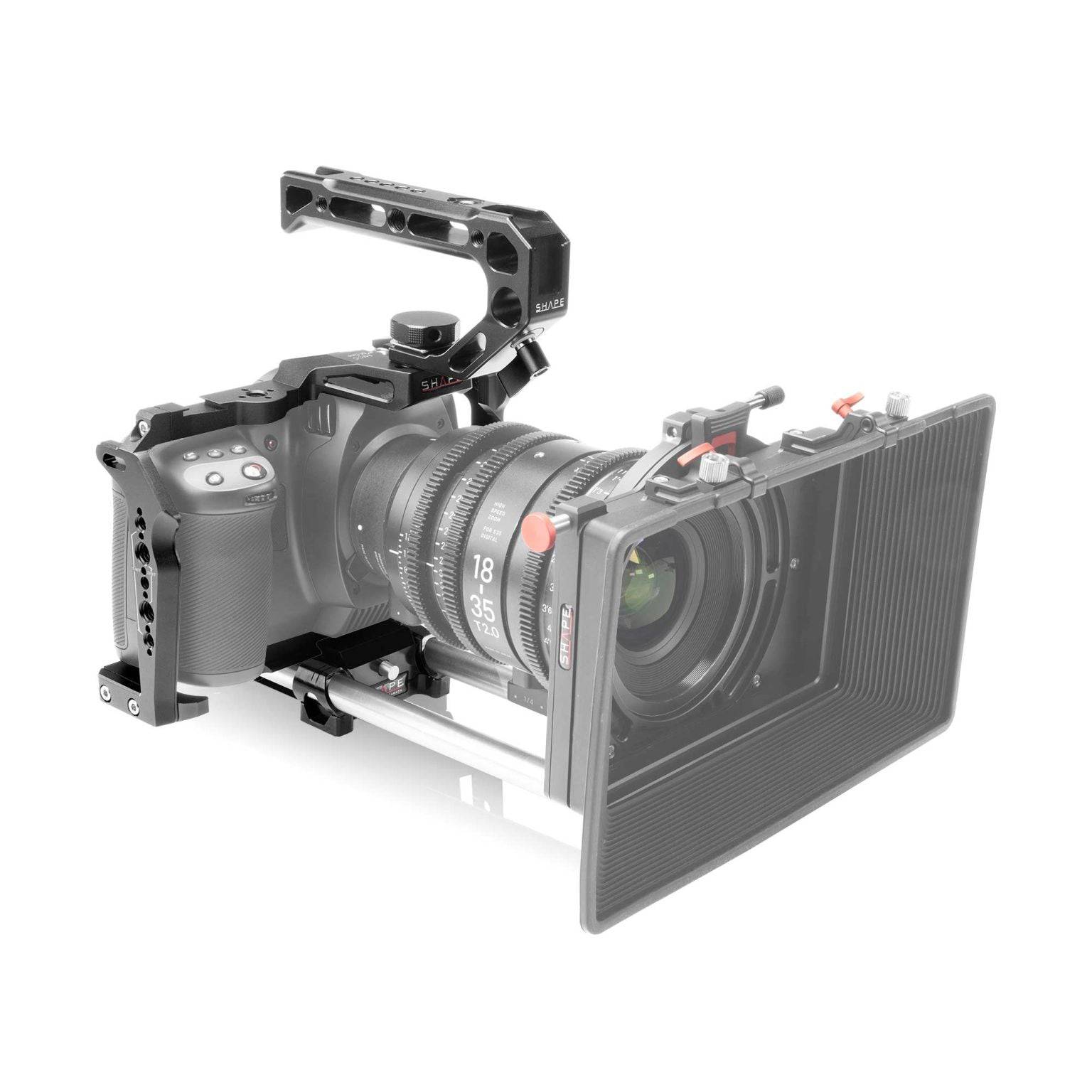 Blackmagic Cinema Camera 6K/6K Pro/6K G2 Cage with Top handle & 15mm LWS Rod System. 03_SHAPE_Blackmagic_Cinema_Camera_6K_6K_PRO_6K_G2_Camera_Cage__Top_Handle_and_Rod_Bloc_System