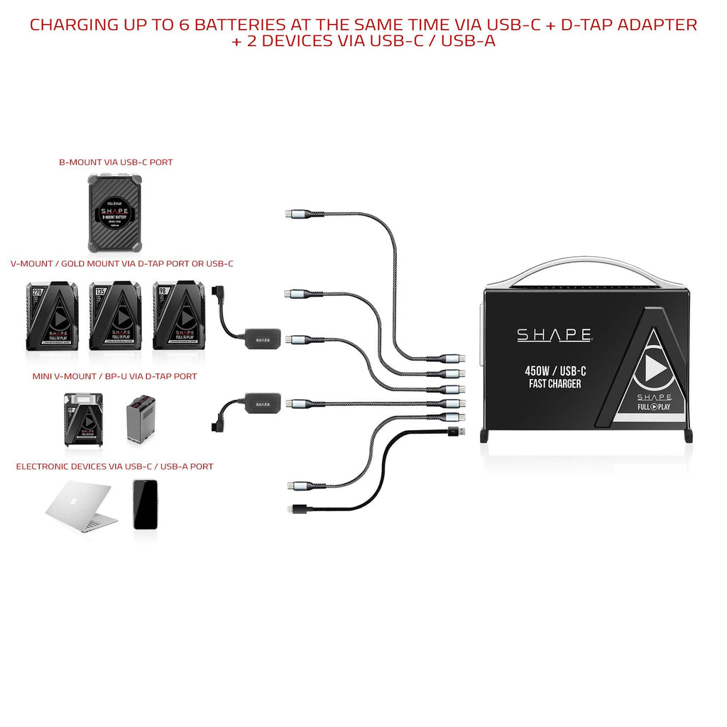 100W D-Tap to USB-C Bi-Directional Charging Adapter. 03_SHAPE_D-Tap_to_USB-C_Bi-Directional_Charging_Adapter_100W