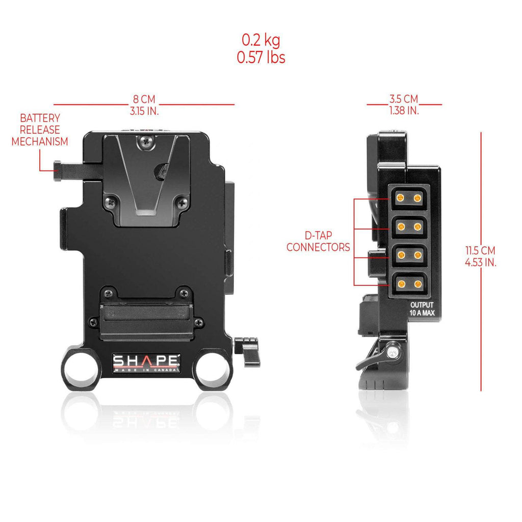 Multi D-Tap V-Mount Plate 15mm LWS ROD MOUNT 03_SHAPE_Multi_D-Tap_V-Mount_Plate_15_mm_LWS_Rod_Bloc
