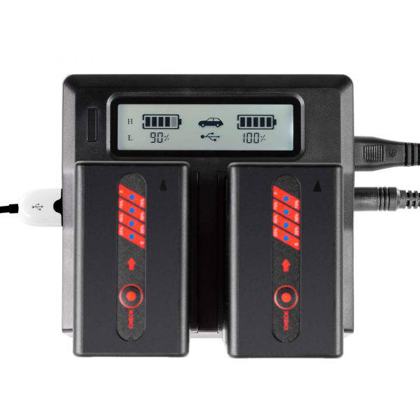 BP-U65 lithium-ion two batteries with dual LCD charger 03_SHAPE_Sony_BP-U65_Batteries_with_Dual_LCD_Charger