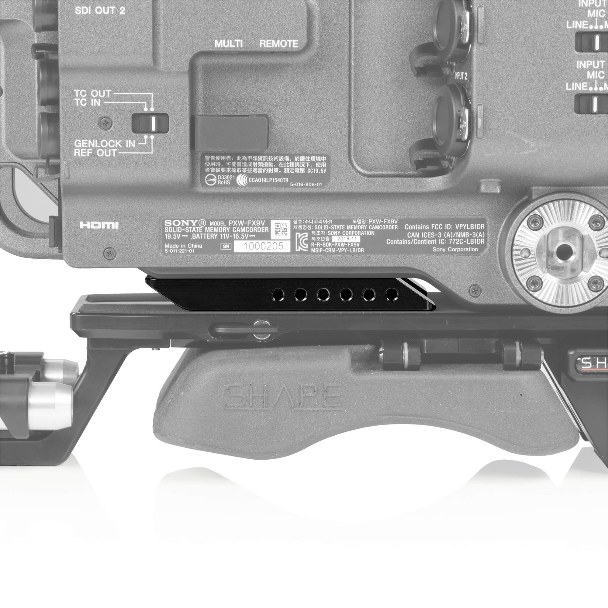 Sony FX9 rear insert plate 03_SHAPE_Sony_FX9_Rear_Insert_Plate