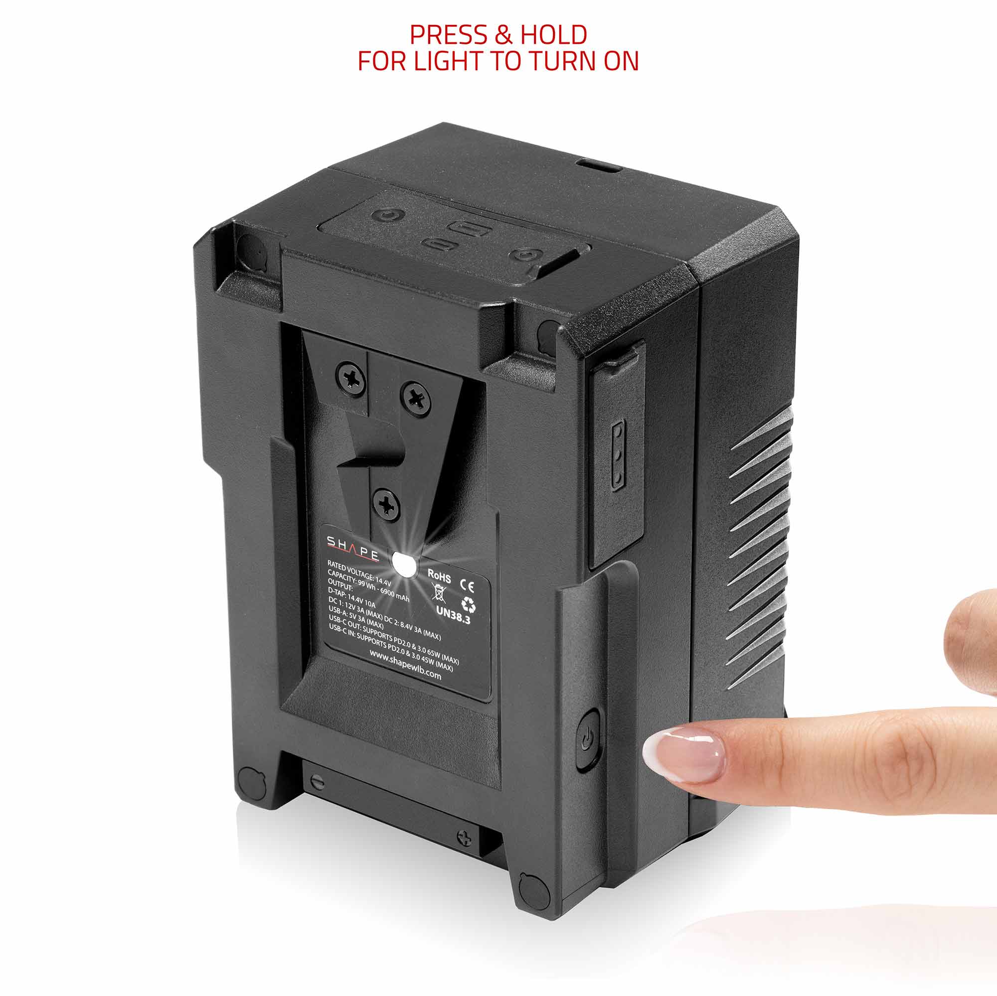 Fast Charger Kit USB-C with 2x Mini V-Mount 99Wh Batteries 04_SHAPE_Fast_Charger_Kit_USB-C_with_2x_Mini_V-Mount_99Wh_Batteries