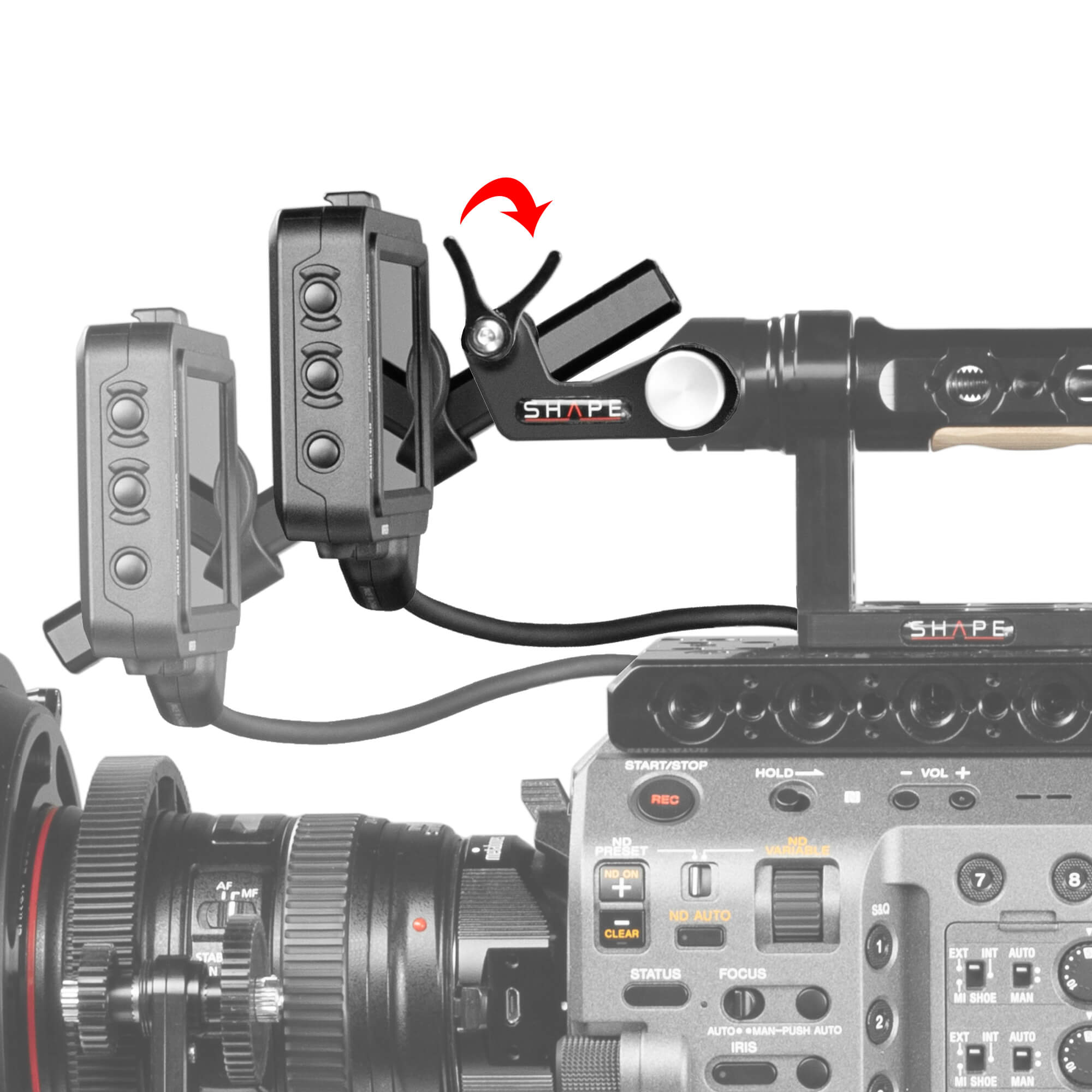 Sony FX9 push-button view finder mount 04_SHAPE_Sony_FX9_View_Finder_Mount