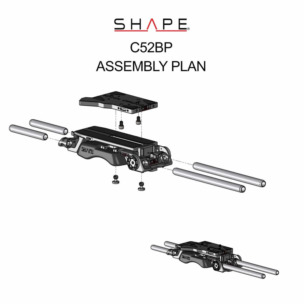 Canon C500 Mark II, C300 Mark III V-lock quick release baseplate 07_SHAPE_Canon_C500_MKII_C300_MKIII_V-Lock_Quick_Release_Baseplate