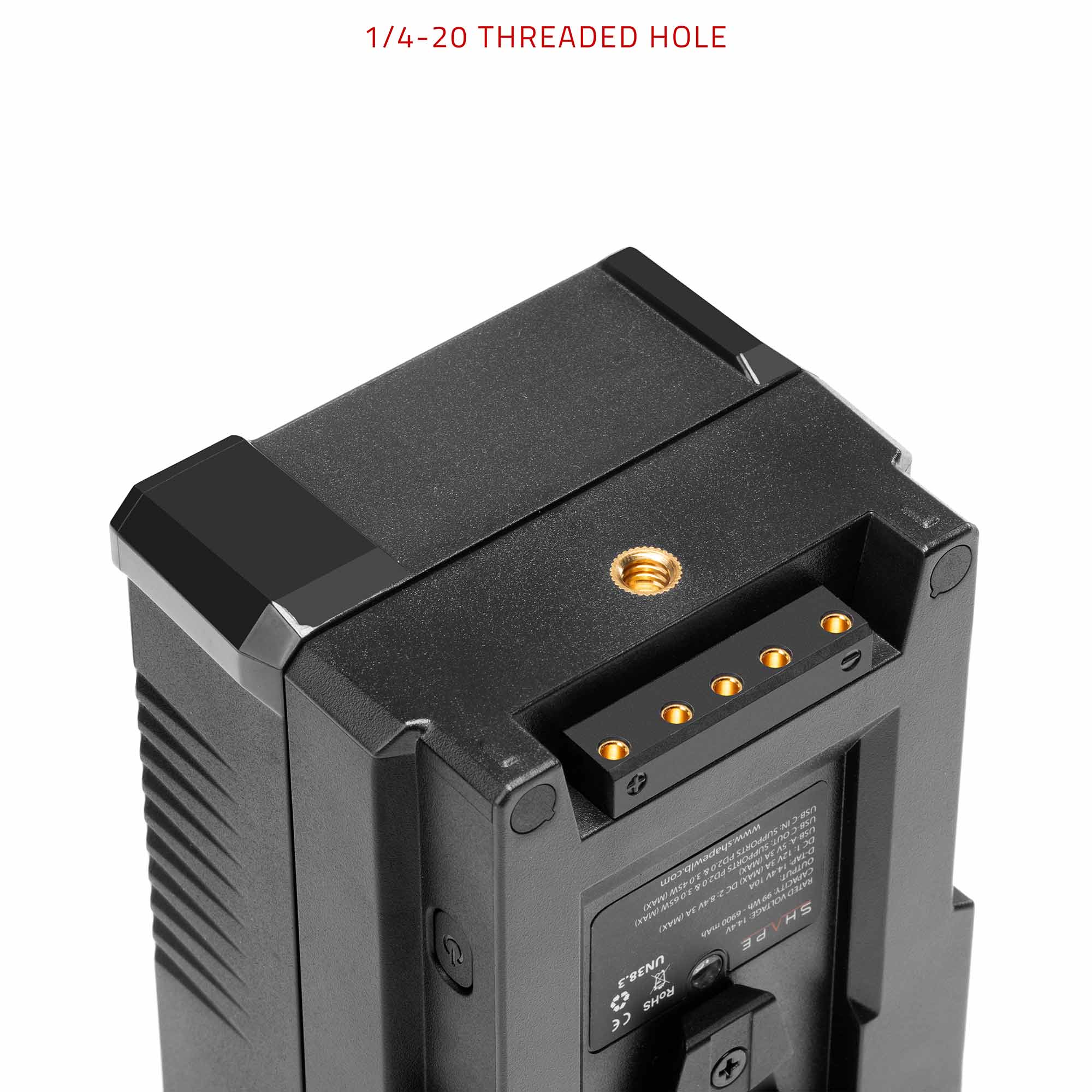 Mini 99 Wh V-Mount battery USB-C Input/Output 07_SHAPE_Mini_99Wh_V-Mount_battery_USB-C_Input_Output