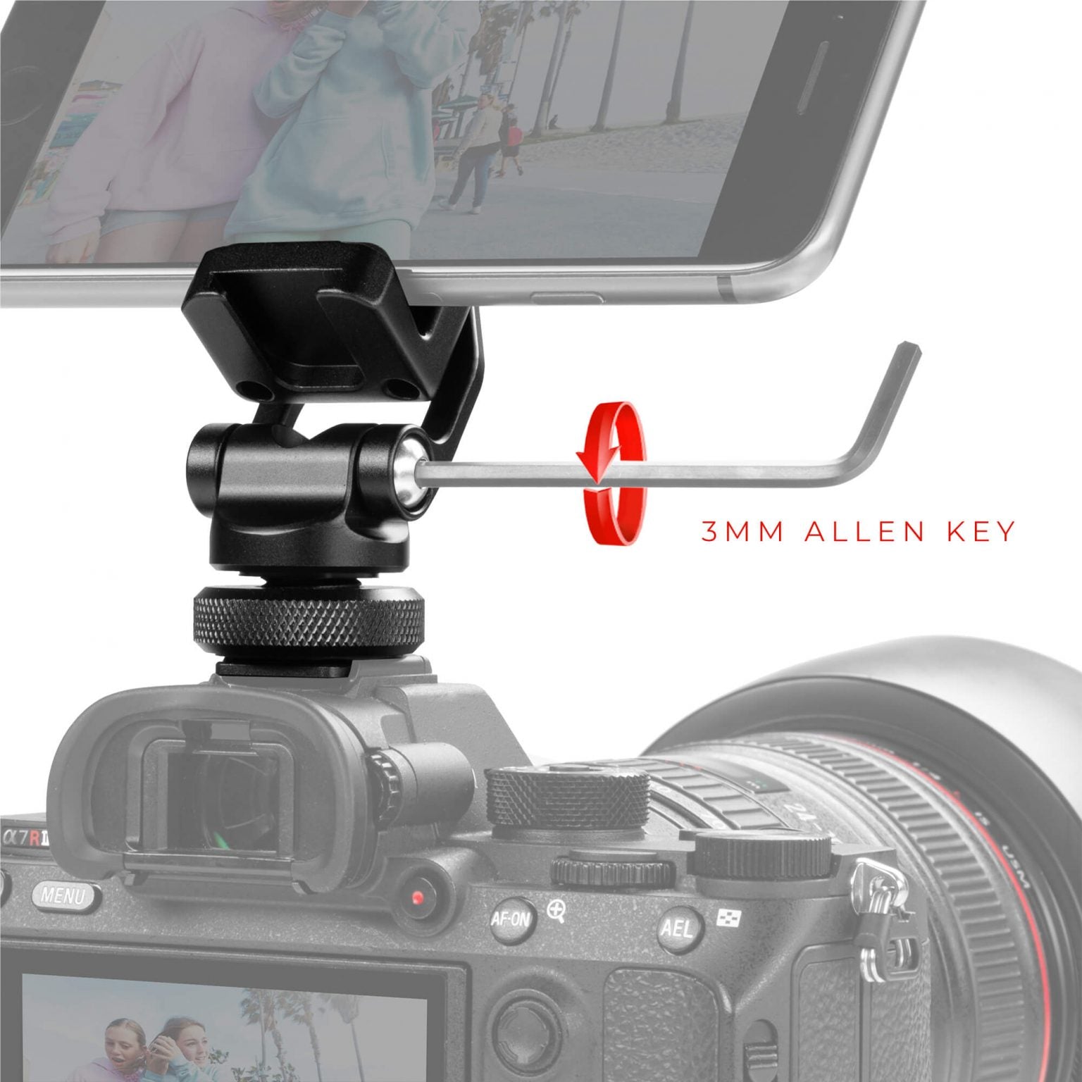 Friction swivel and tilt smartphone aluminum clamp 08_SHAPE_Smartphone_Clamp_Friction_Swivel_and_Tilt