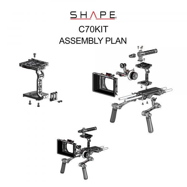 Canon C70 baseplate, cage with handles, matte box, follow focus pro 10_SHAPE_Canon_C70_Camera_Bundle_Rig_Kit