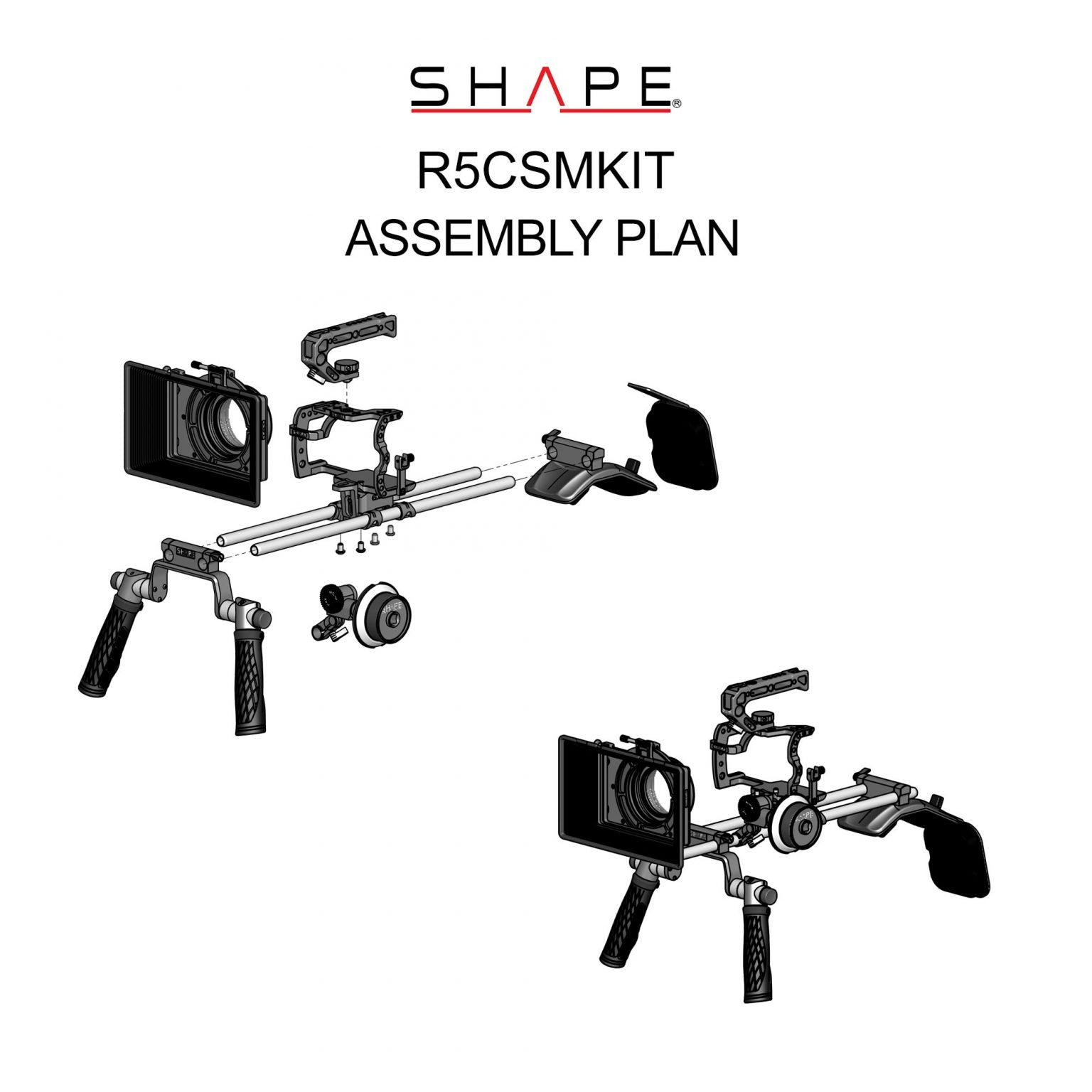 Canon EOS R5C, R5, R6 Shoulder Mount Kit Matte Box Follow Focus 13_SHAPE_Canon_EOS_R5C_R5_R6_Shoulder_Mount_Kit