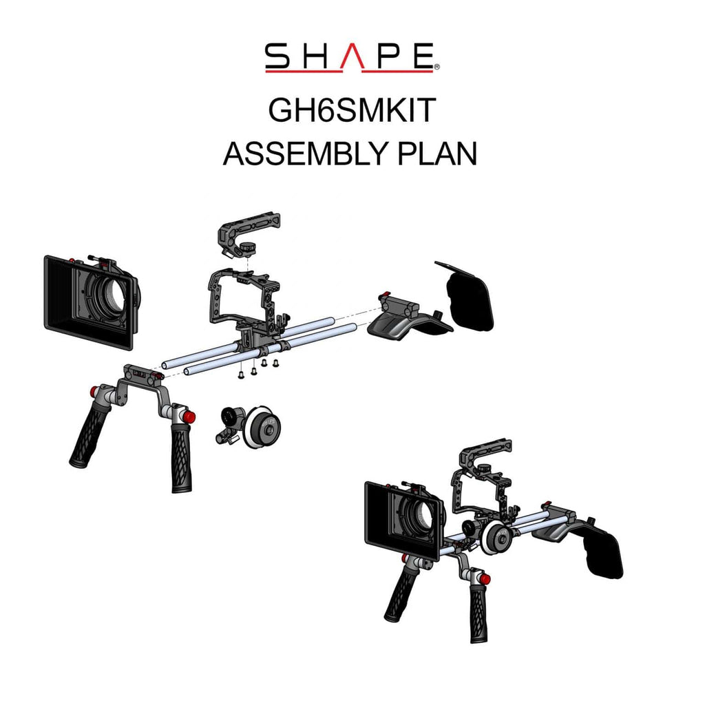 Panasonic Lumix GH6 Shoulder Mount Kit Matte Box Follow Focus 13_SHAPE_Panasonic_Lumix_GH6_Shoulder_Mount_Kit