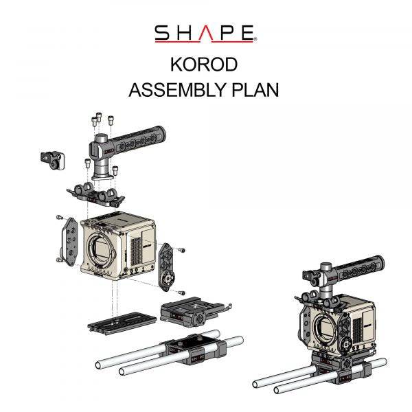 RED® KOMODO™ & KOMODO™ 6K PRODUCTION PACK full camera cage with 15 mm LW rod system 15_SHAPE_RED__KOMODO____KOMODO__6K_Production_Pack_Camera_Cage__Top_Handle_and_Rod_Bloc_System