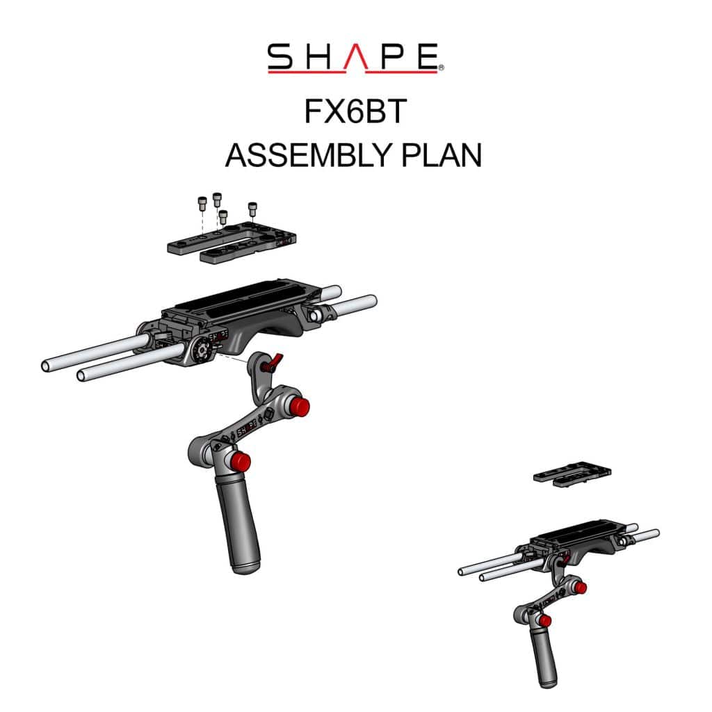 Sony FX6 baseplate and top plate with handle 16_SHAPE_Sony_FX6_15_mm_Baseplate_with_Top_Plate