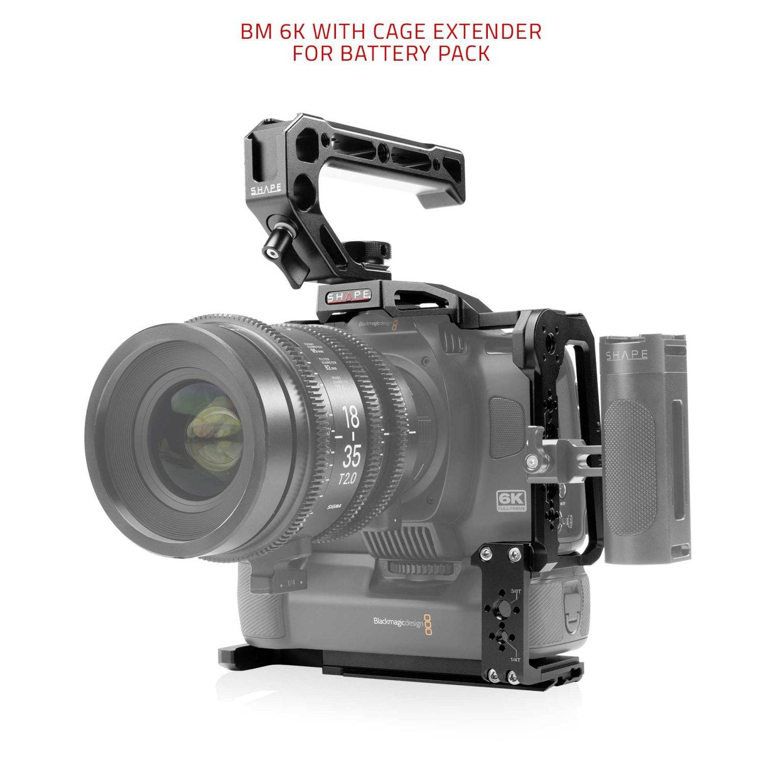 Blackmagic Cinema Camera 6K/6K Pro/6K G2 Cage with Top handle & 15mm LWS Rod System. 17_SHAPE_Blackmagic_Cinema_Camera_6K_6K_PRO_6K_G2_Camera_Cage__Top_Handle_and_Rod_Bloc_System