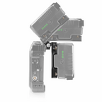 V-mount pivoting battery plate for monitor cage